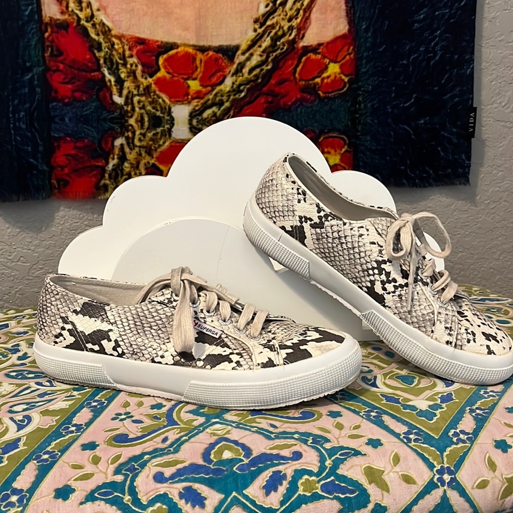 Faux python sneakers
